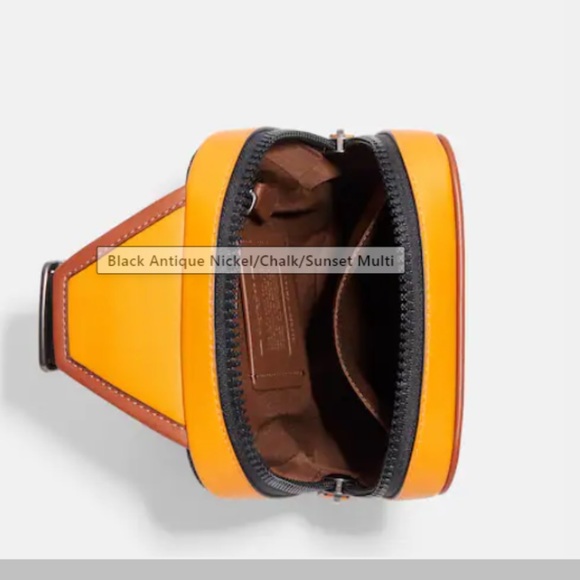 NWT Coach Sling bag Chalk Sullivan Pack with Coach stamp Leather Backpack - Picture 7 of 9